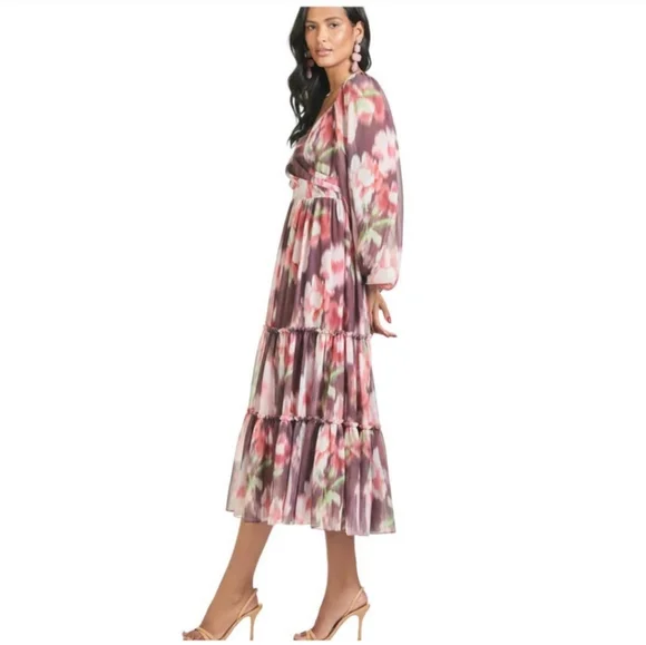 sachin and babi pink floral dress Sachin & Babi Vera Gown - Rose/Vermillion